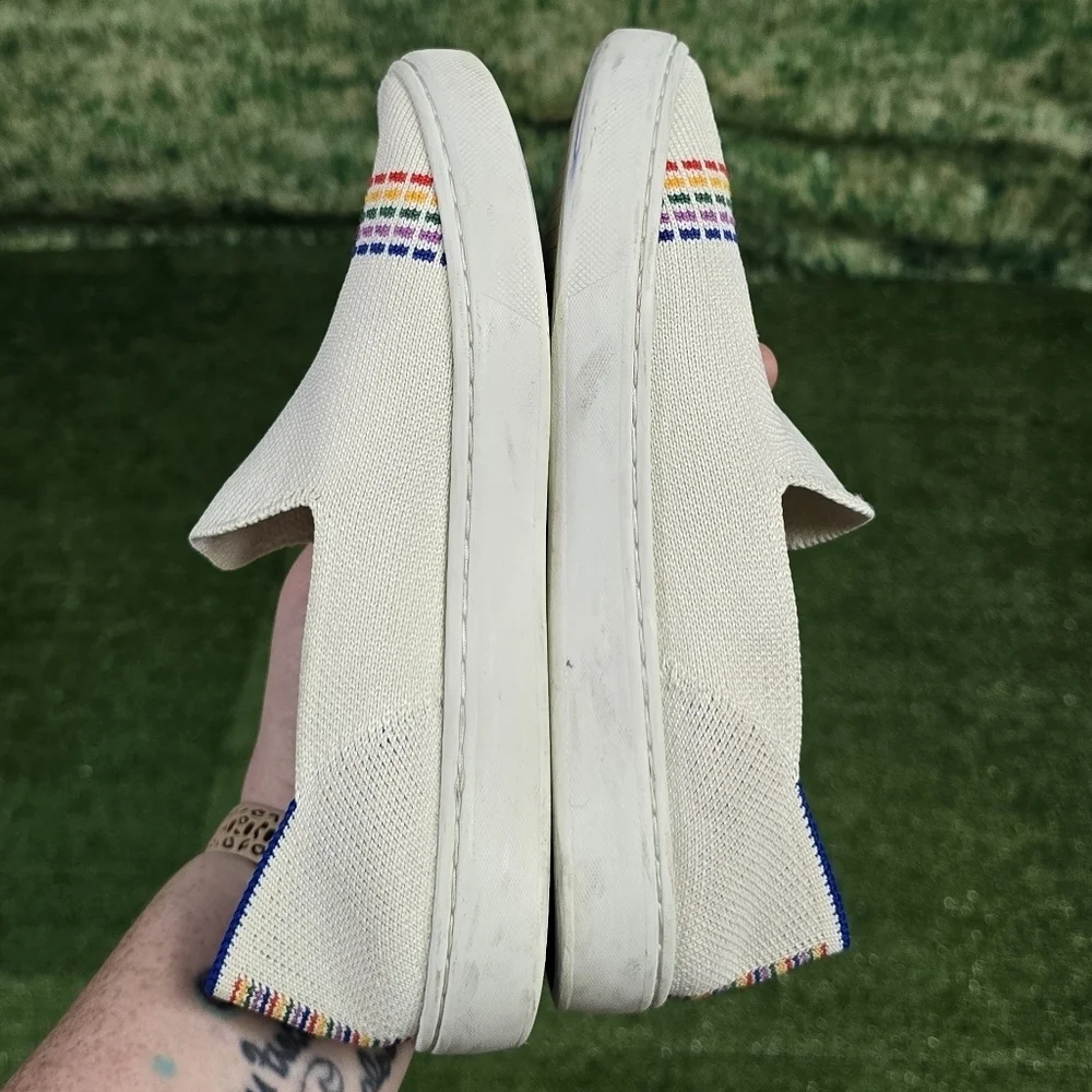 ROTHY'S | KIDS STRETCH KNIT CANVAS RAINBOW SLIP-ON SHOES